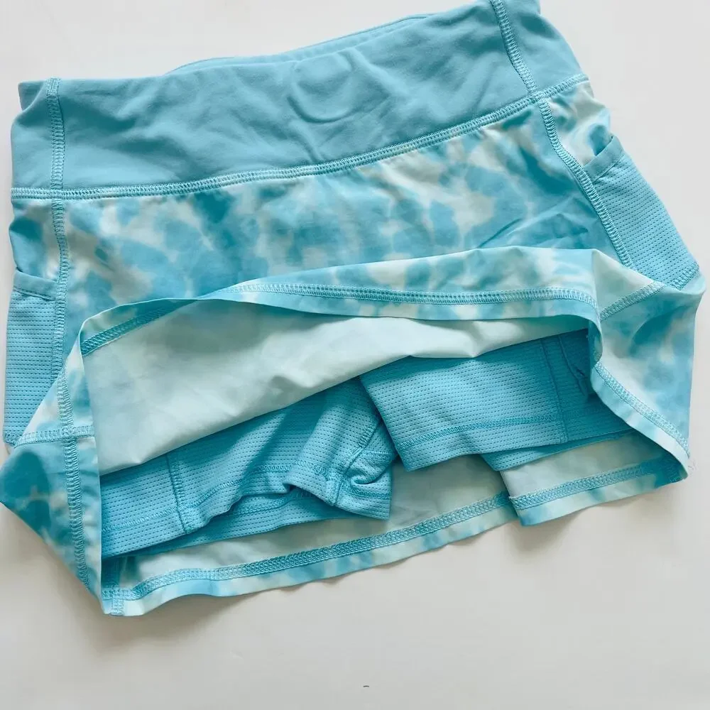 Athleta Girl Tie Dye Skort Size M 8-10 Blue Athletic Running Tennis